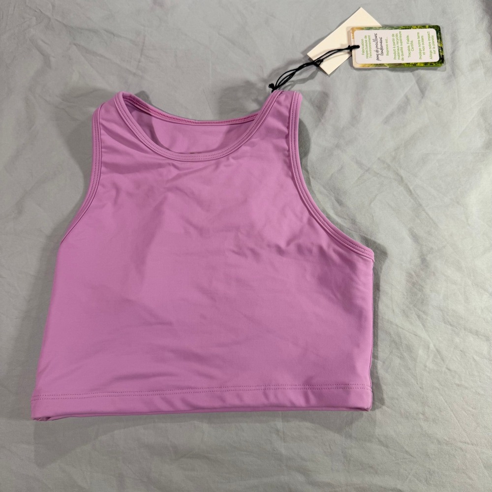 Viella Dance Collection Kids Orchid Pink High Neck Crop‎ Top Size M NWT